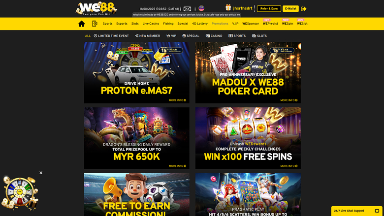 We88 Casino — Promotions page