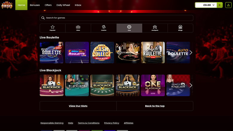 Well Done Slots Casino — Live dealer lobby