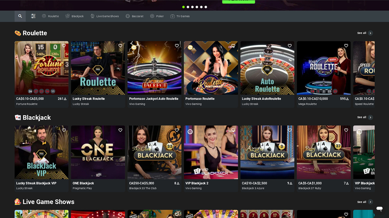 Weltbet Casino — Live dealer lobby