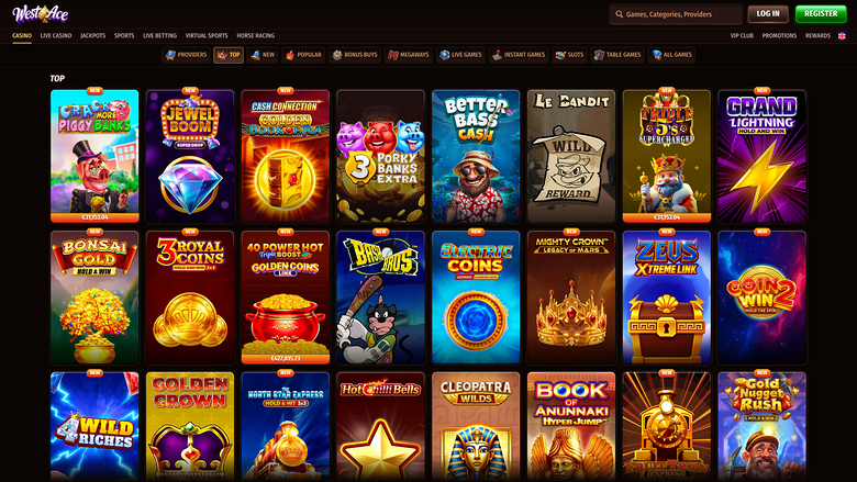 WestAce Casino — Games lobby