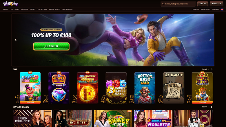 WestAce Casino — Homepage