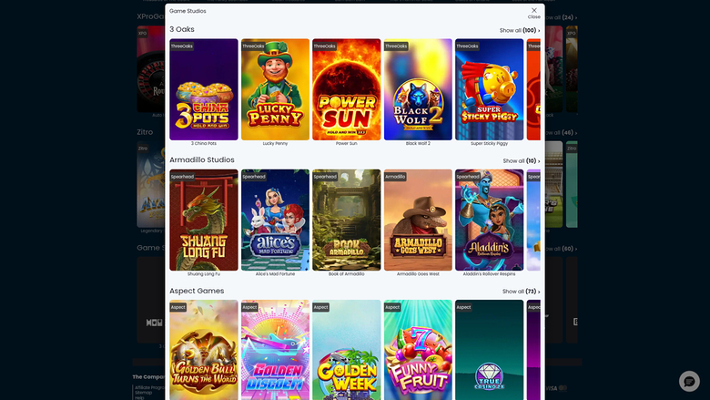 Wettigo Casino — Games by studio