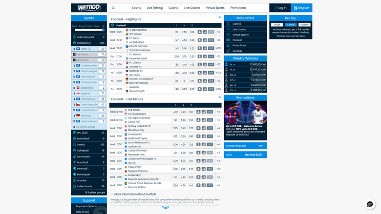 Wettigo Casino — Sportsbook