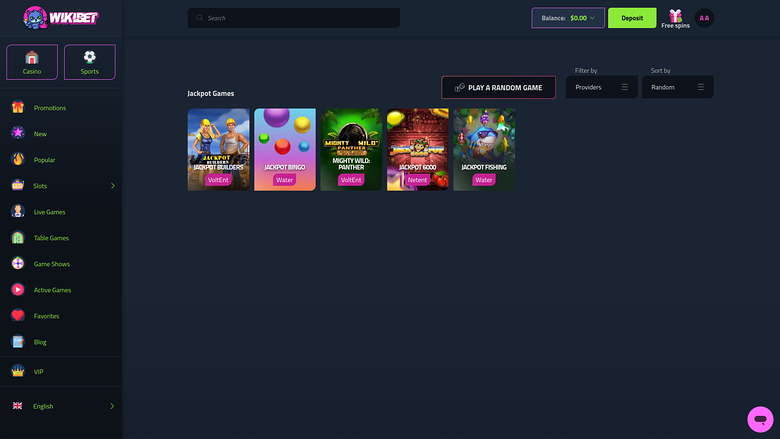Wikibet Casino — Jackpot games