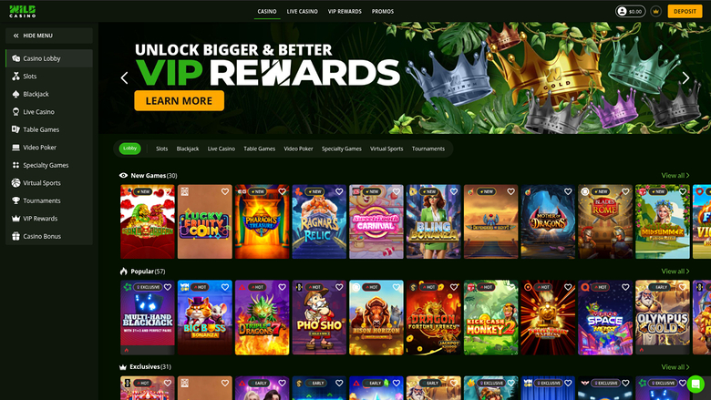 Wild Casino — Homepage