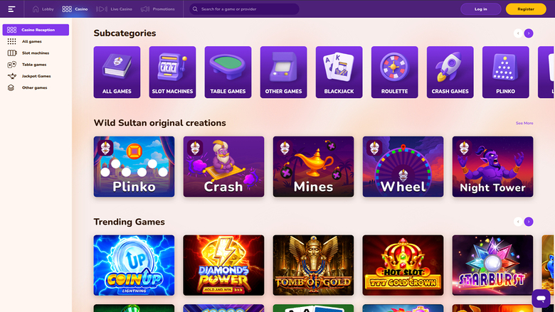 Wild Sultan Casino — Games lobby