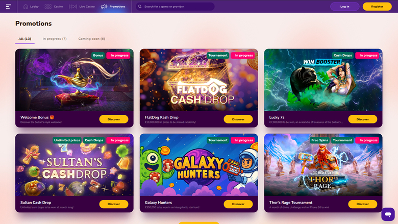 Wild Sultan Casino — Promotions page