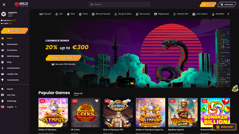 Wild Tokyo Casino — Homepage