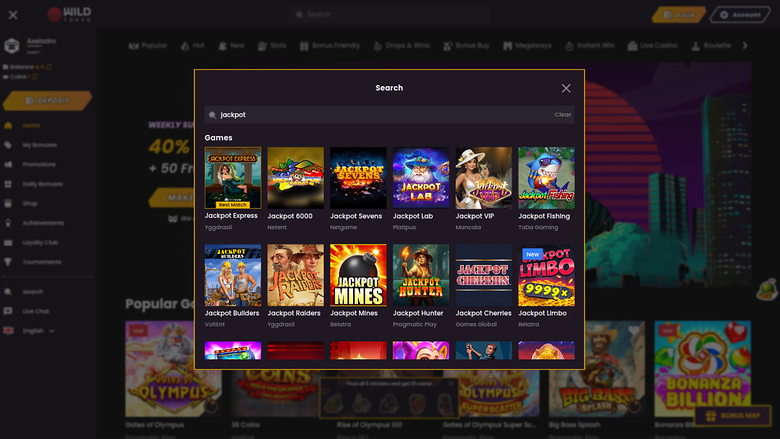 Wild Tokyo Casino — Jackpot games
