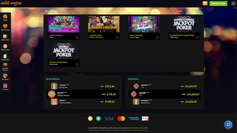 Wild Vegas Casino — Jackpot games