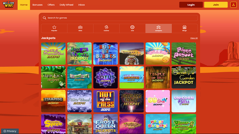 Wild West Wins — Jackpot games