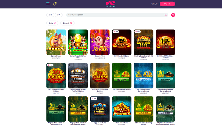 Wildfortune Casino — Games lobby