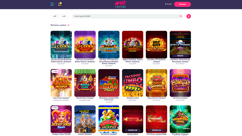 Wildfortune Casino — Jackpot games