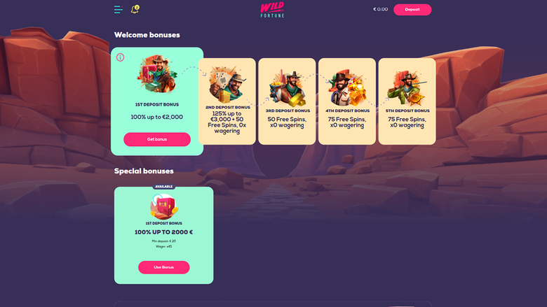 Wildfortune Casino — Promotions page