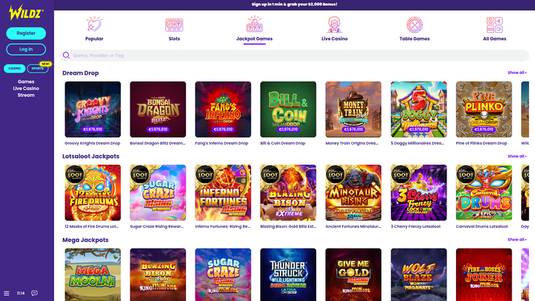 Wildz Casino — Jackpot games