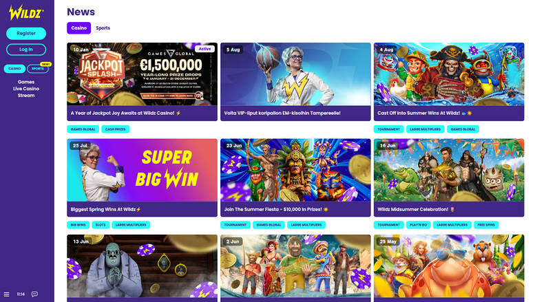Wildz Casino — Promotions page
