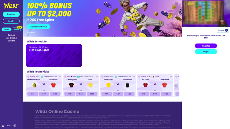 Wildz Casino — O stream