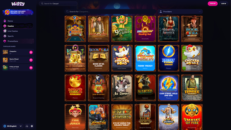 Wildzy Casino — Games lobby
