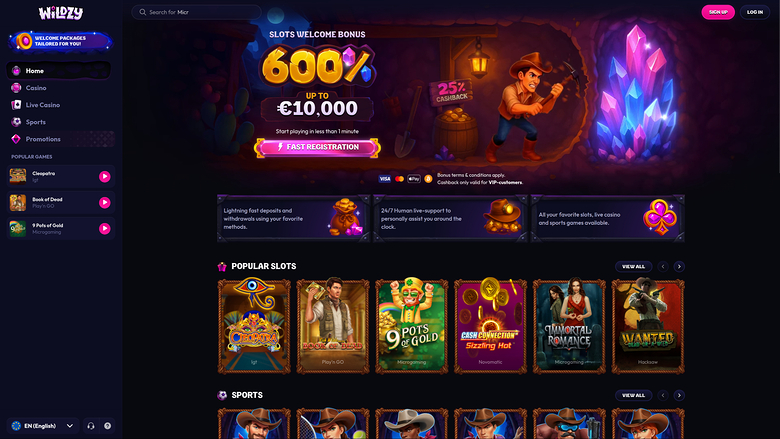 Wildzy Casino — Homepage