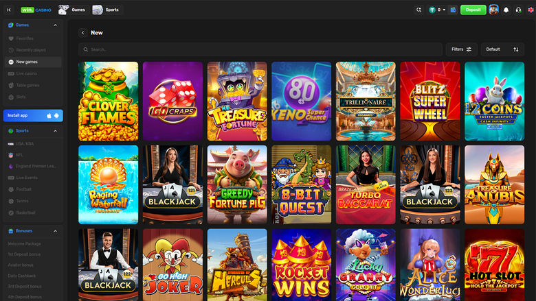 Win Casino — Games lobby