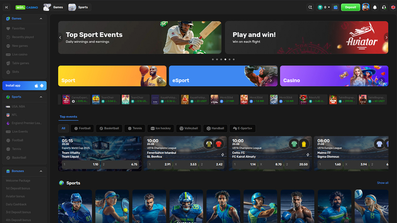 Win Casino — Homepage