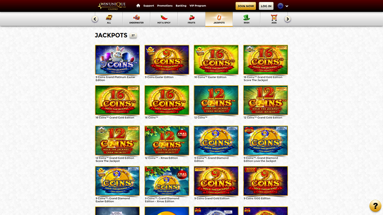 Win Unique Casino — Jackpot games