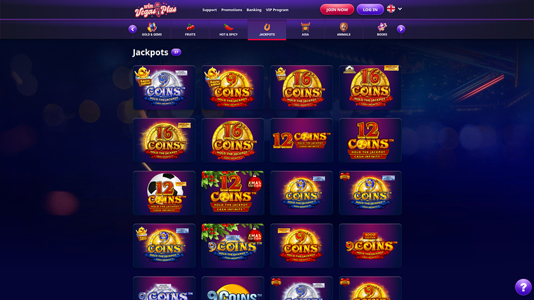 Win VegasPlus Casino — Jackpot games