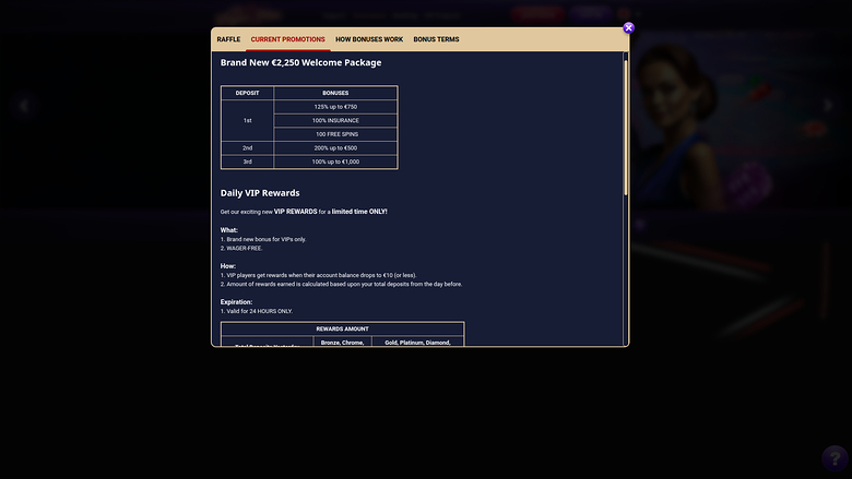 Win VegasPlus Casino — Promotions page