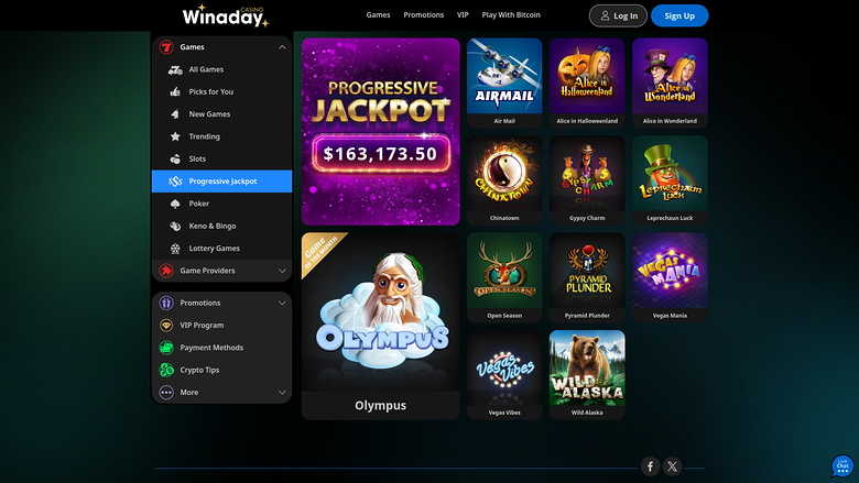 Winaday Casino — Jackpot games
