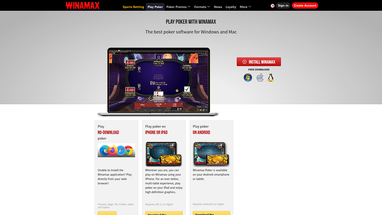 Winamax — Install