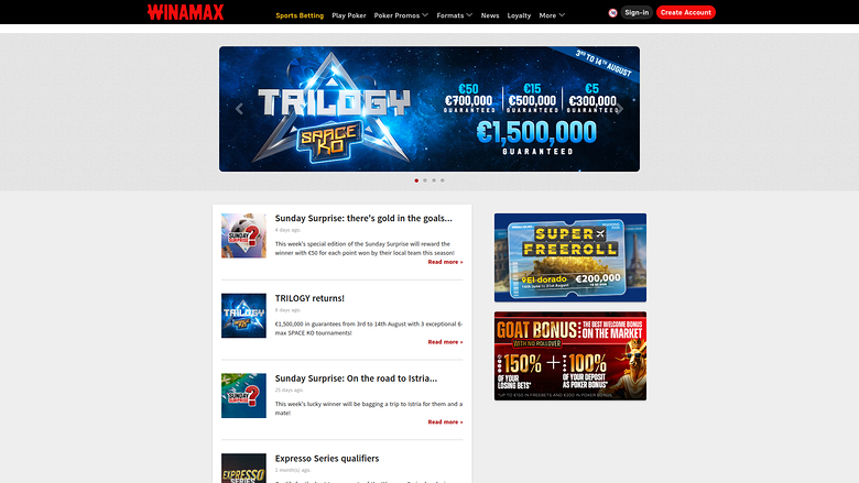 Winamax — Homepage