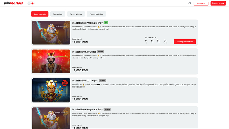 Winmasters Casino — Tournaments