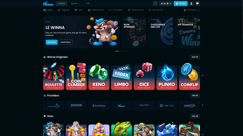 Winna Casino — Homepage