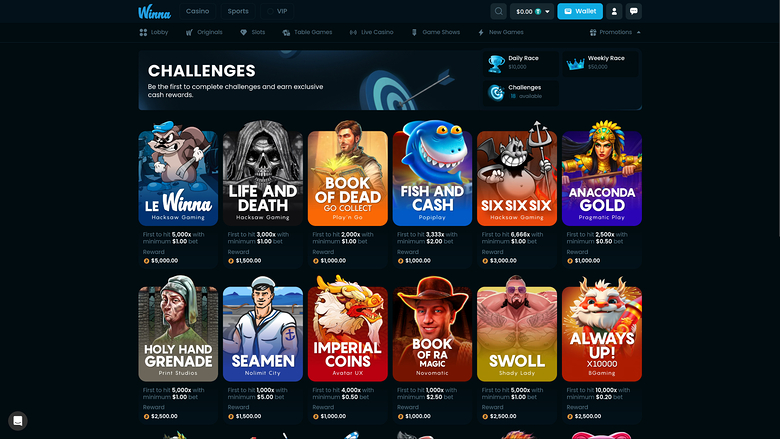 Winna Casino — Promotions page