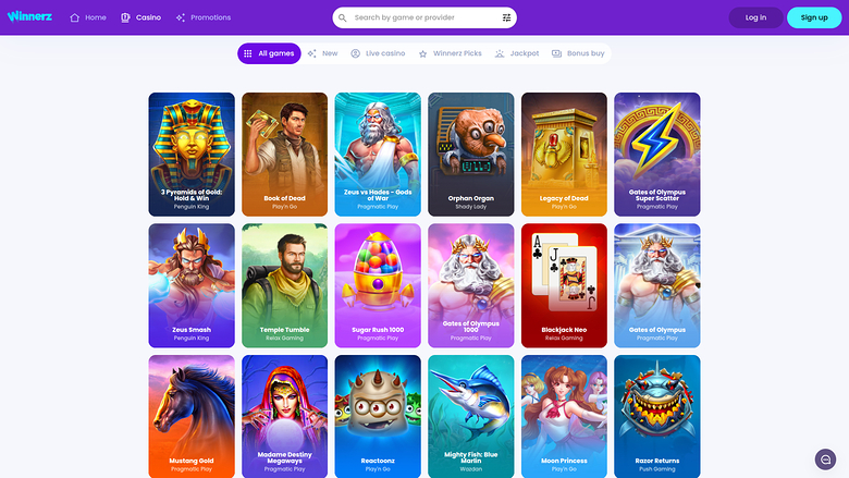 Winnerz Casino — Games lobby