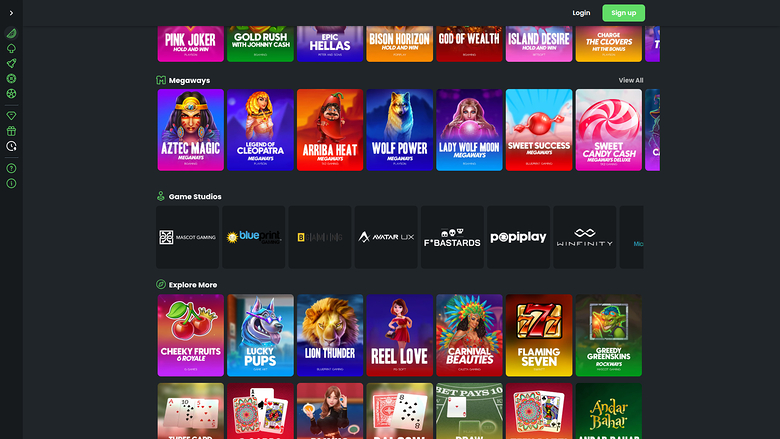 Winningz Casino — Games by studio