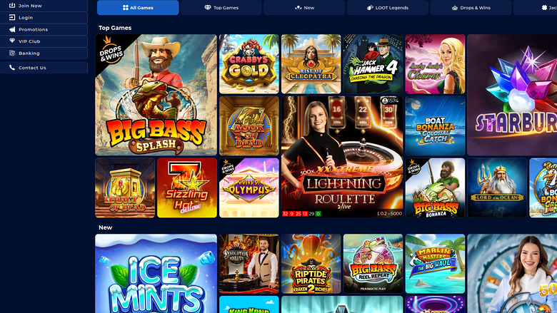 WinOMania Casino — Games lobby