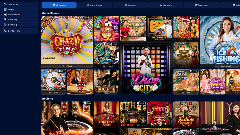 WinOMania Casino — Live dealer lobby