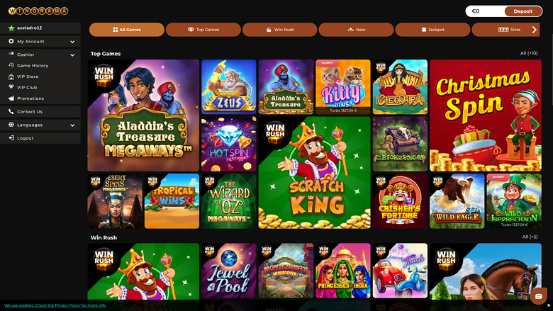 Winorama Casino — Games lobby