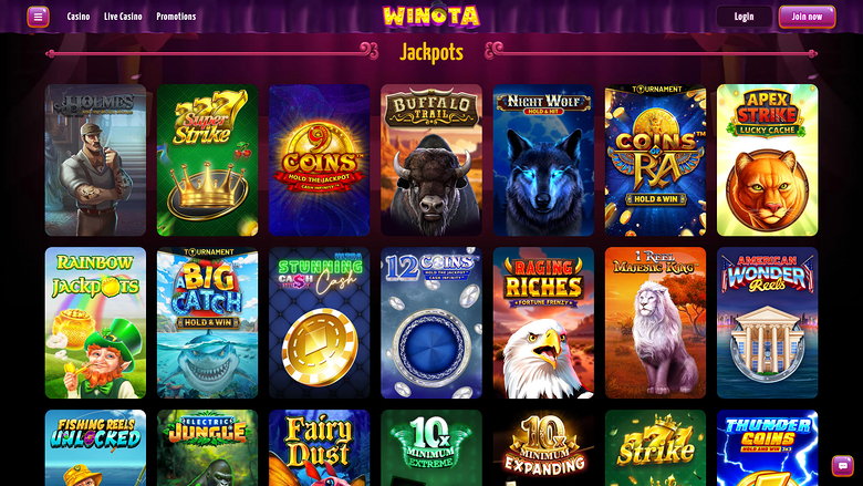 Winota Casino — Jackpot games