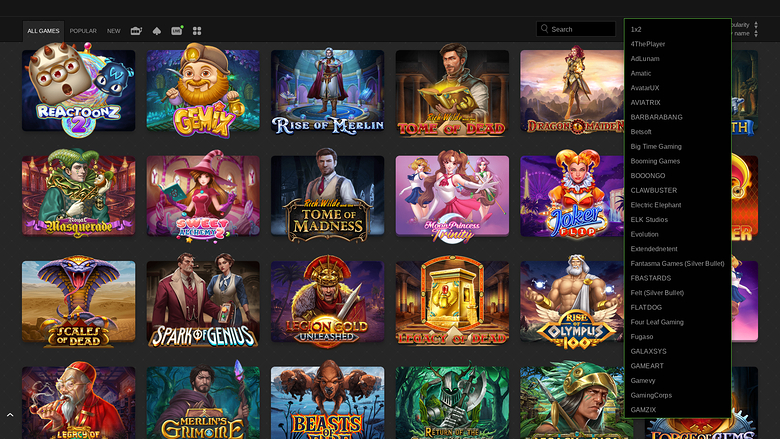 WinOui Casino — Games by studio