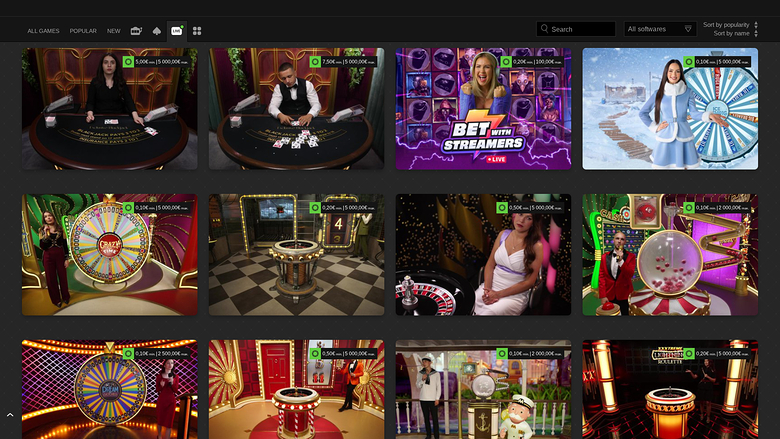 WinOui Casino — Live dealer lobby