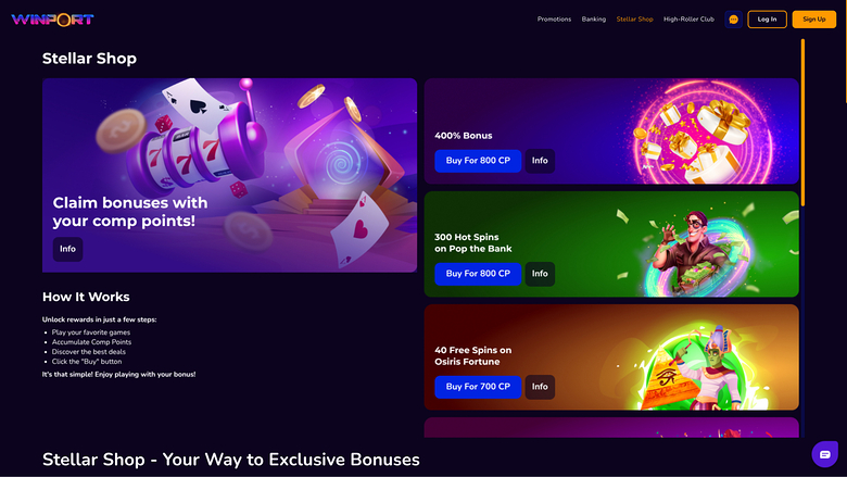 WinPort Casino — Stellar shop