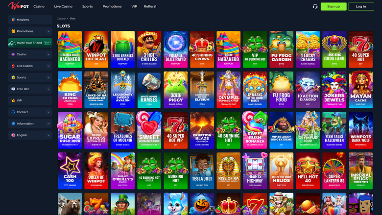 Winpot — Games lobby