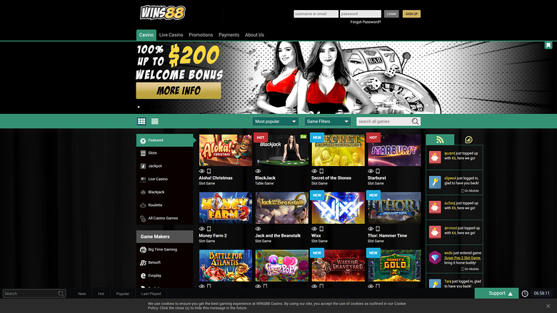 Wins88 Casino — Homepage