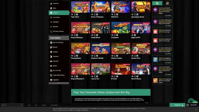 Wins88 Casino — Jackpot games