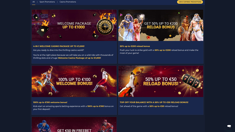 Winscore Casino — Promotions page