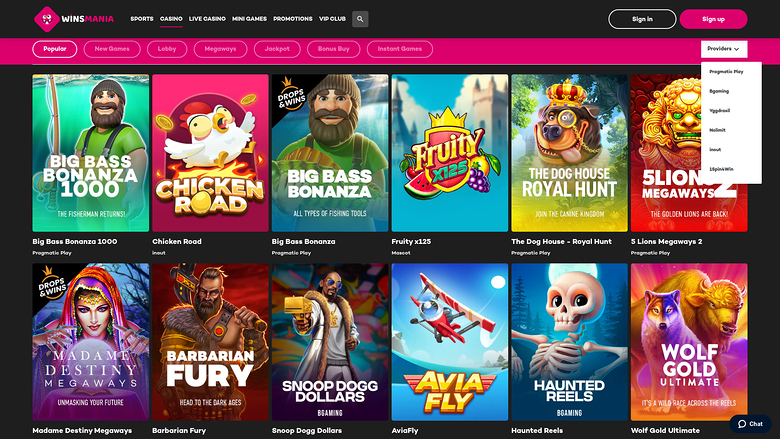 WinsMania — Games by studio