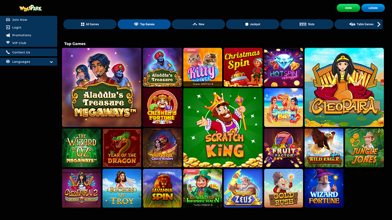Winspark — Games lobby