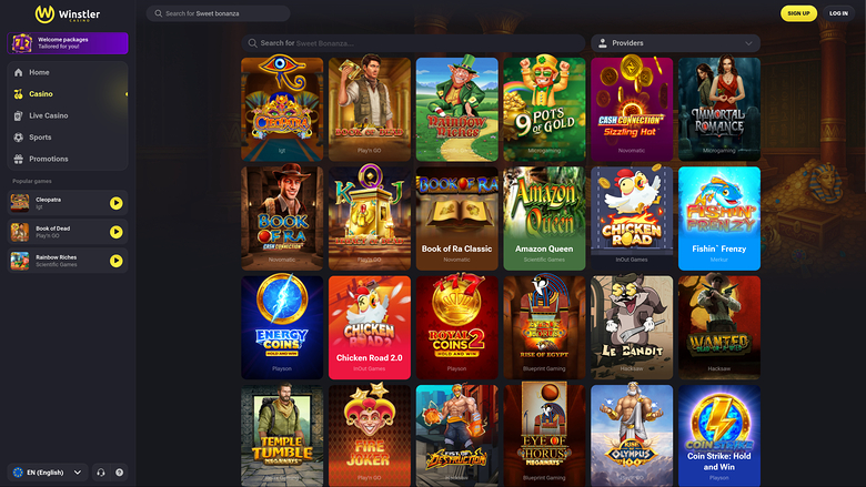 Winstler Casino — Games lobby